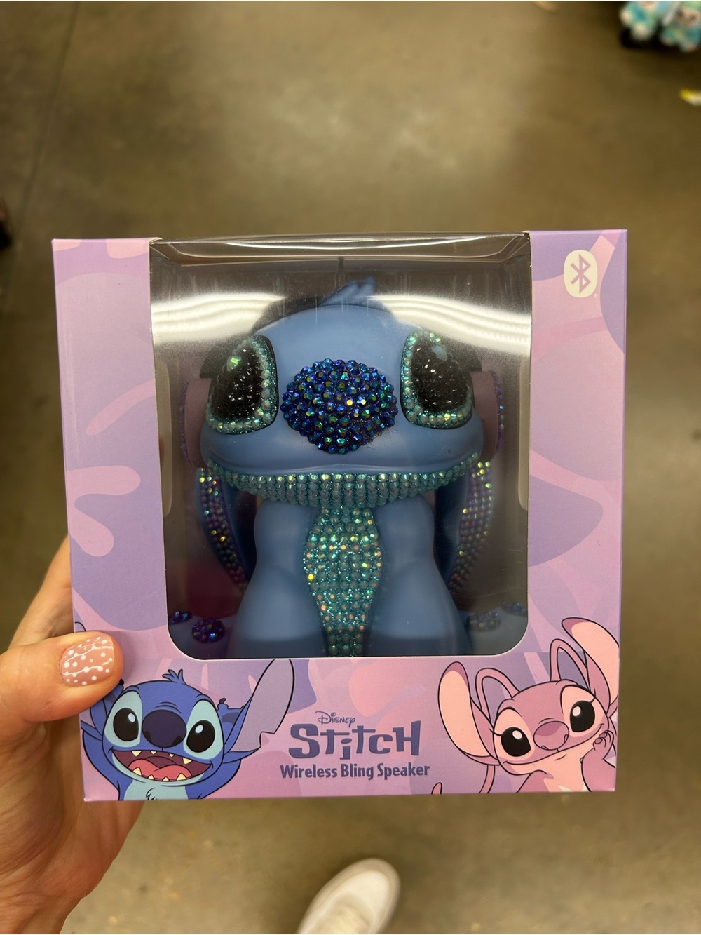 NWT Disney Stitch Bluetooth Speaker with Blue and Teal Rhinestones